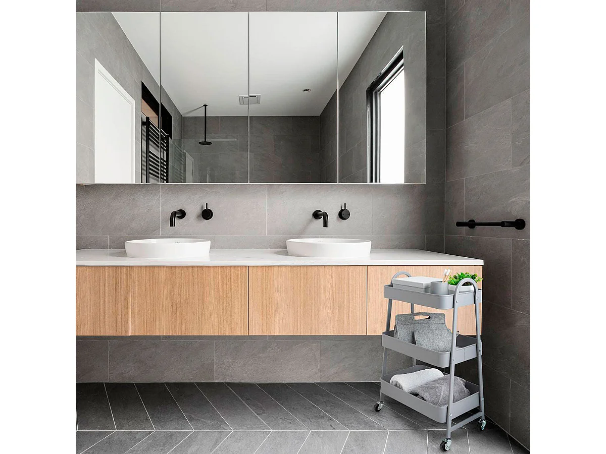 Carrito multiusos Garbo Quid 3 estantes con ruedas gris