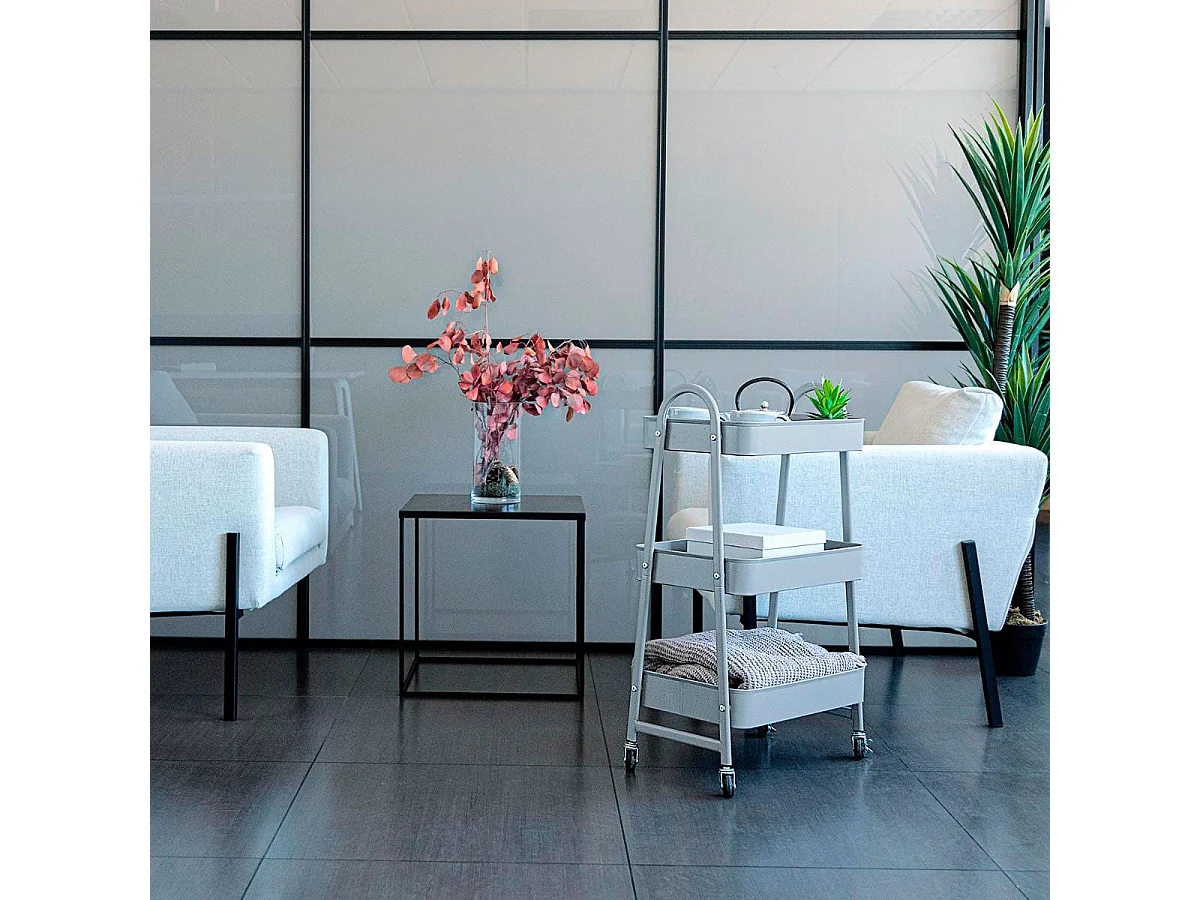 Carrito multiusos Garbo Quid 3 estantes con ruedas gris