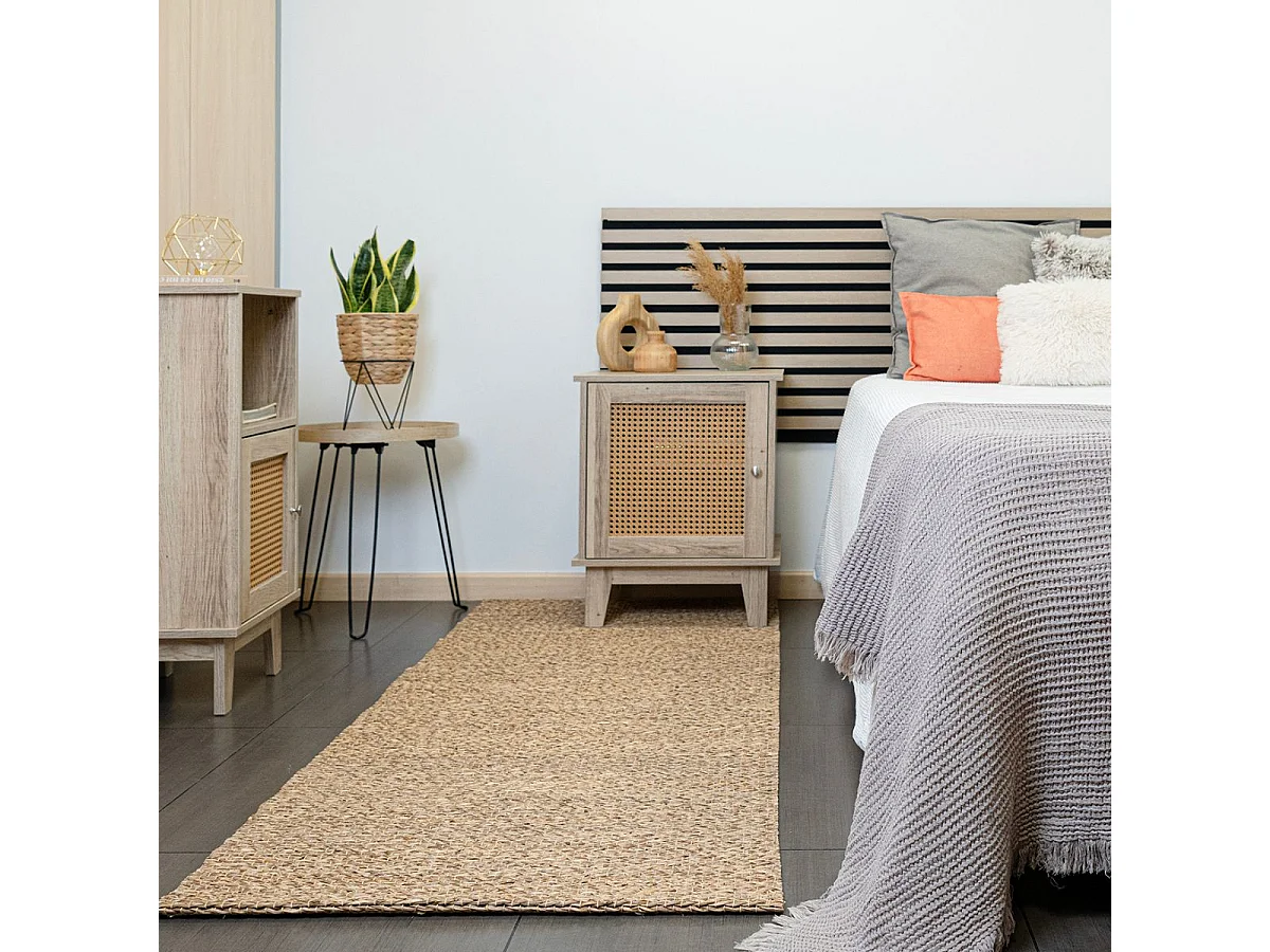 Mesita de noche MOA Vinthera compartimento + armario natural 80x40x30 cm