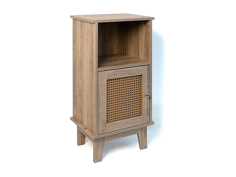 Mesita de noche MOA Vinthera compartimento + armario natural 80x40x30 cm