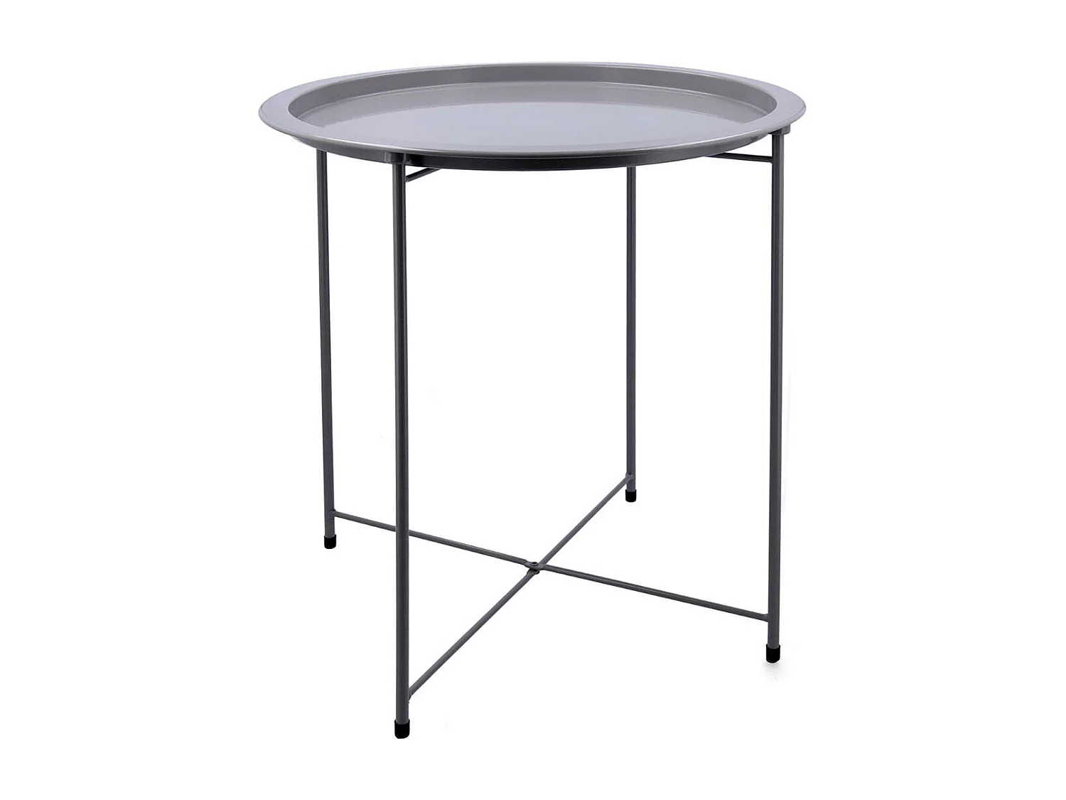 Mesa auxiliar MOA Vinthera acero gris Ø46,8x50,2 cm