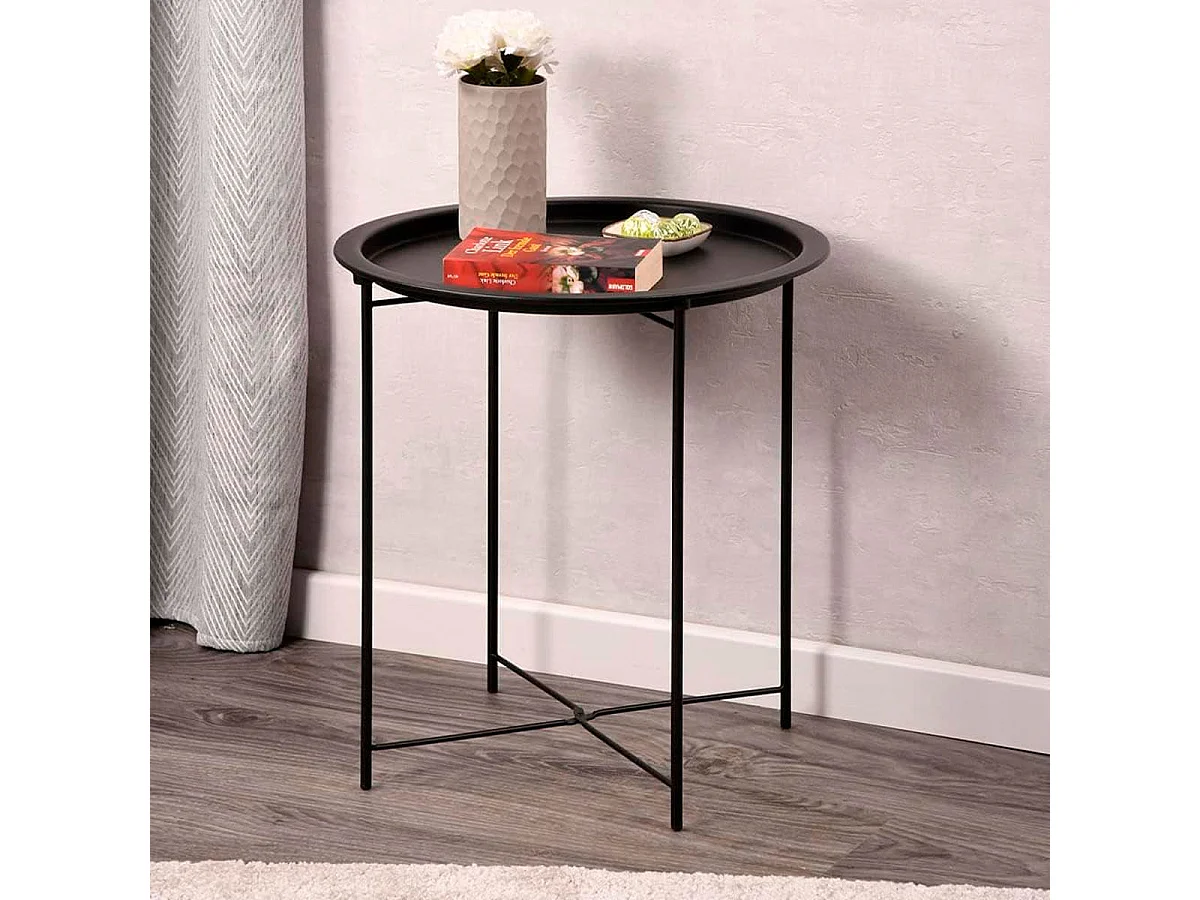 Mesa auxiliar MOA Vinthera acero gris Ø46,8x50,2 cm