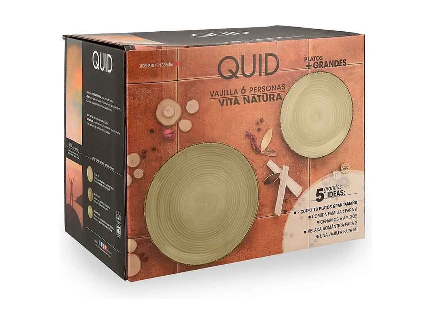 Vajilla Vita Natura Quid 18 piezas gres arena