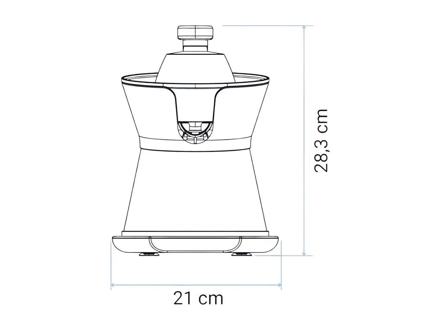 Exprimidor de brazo Juicy Plus Universal Blue 300W 2 conos blanco