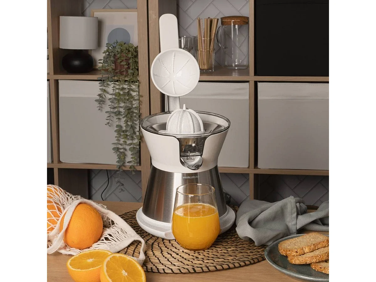 Exprimidor de brazo Juicy Plus Universal Blue 300W 2 conos blanco