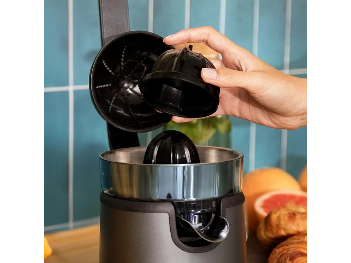 Exprimidor eléctrico Cecotec EssentialVita Hyden 120 Hybrid 120W doble cono 250 ml gris