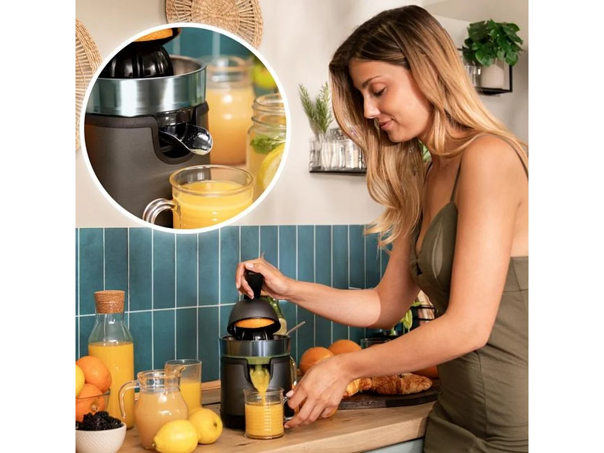 Exprimidor eléctrico Cecotec EssentialVita Hyden 120 Hybrid 120W doble cono 250 ml gris