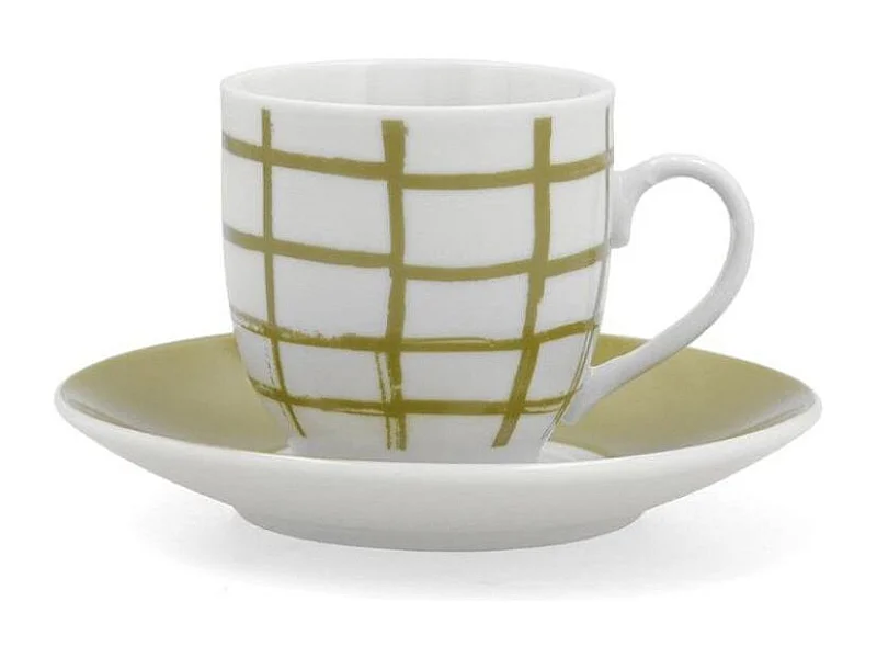 Pack de 6 tazas Kansas Quid porcelana verde 9 cl