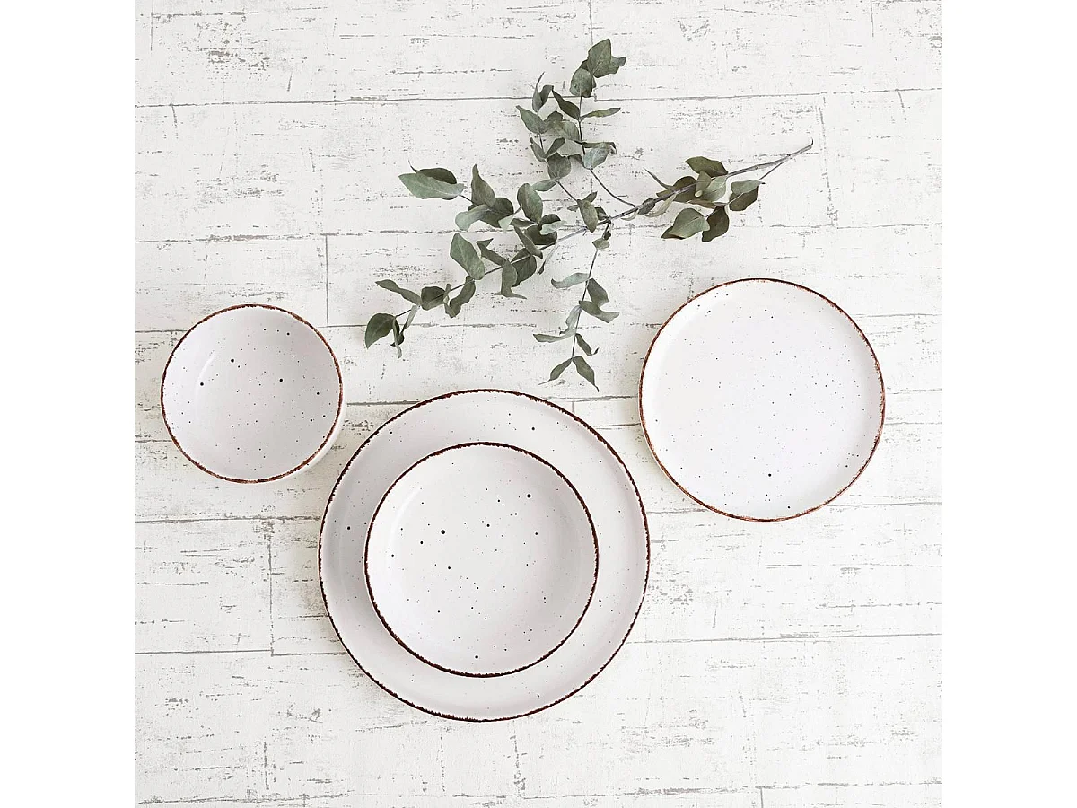 Vajilla Duna Quid 12 piezas 4 servicios cerámica beige