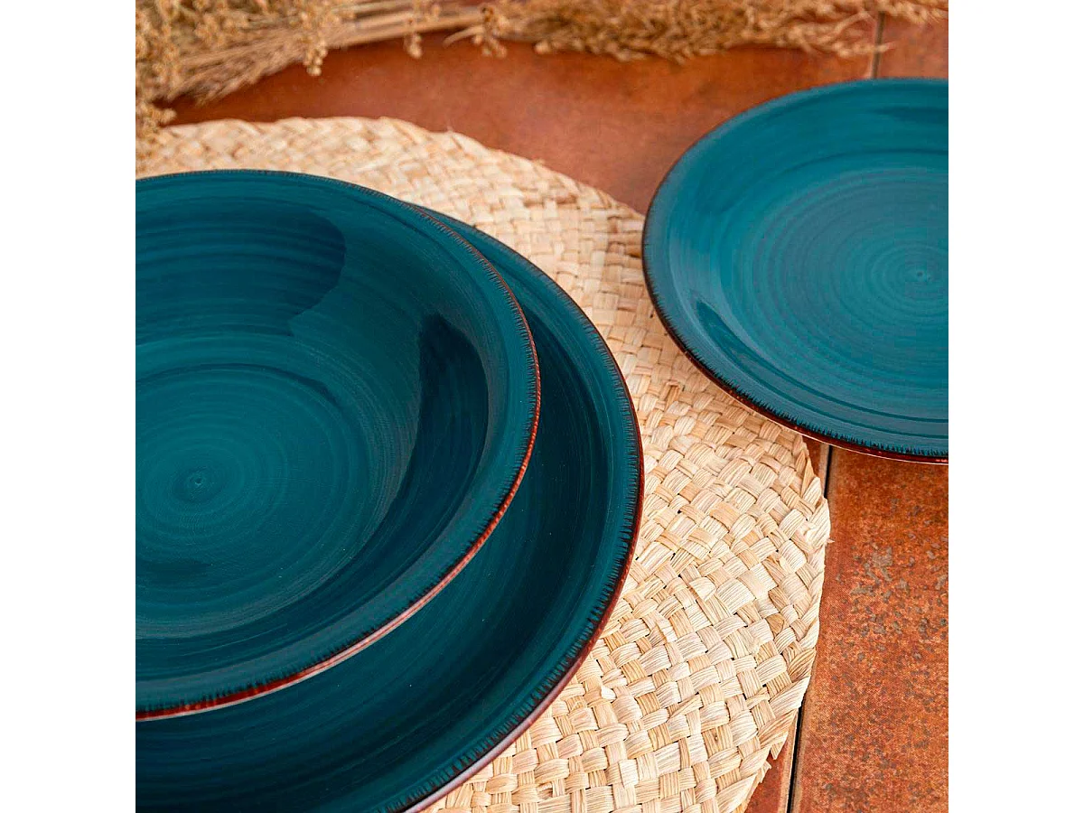 Vajilla Vita Quid 18 piezas 6 servicios zafiro