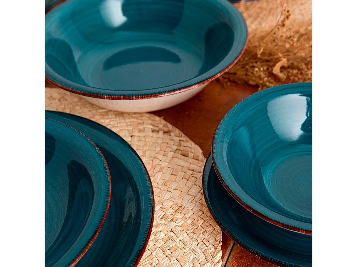 Vajilla Vita Quid 18 piezas 6 servicios zafiro