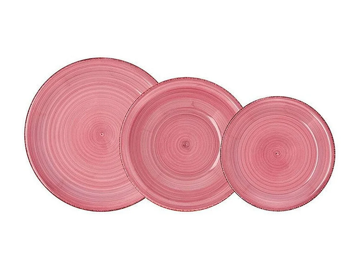 Vajilla Vita Peoni Quid 18 piezas gres rosa