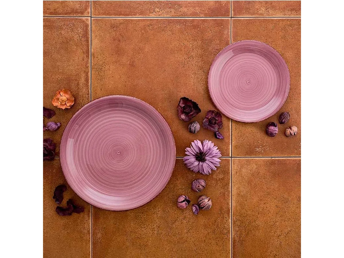 Vajilla Vita Peoni Quid 18 piezas gres rosa