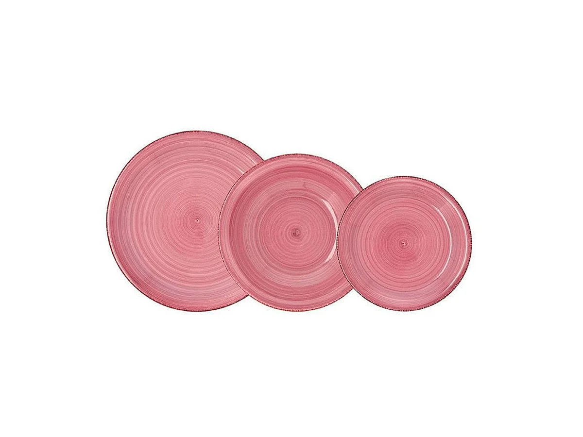 Vajilla Vita Peoni Quid 18 piezas gres rosa