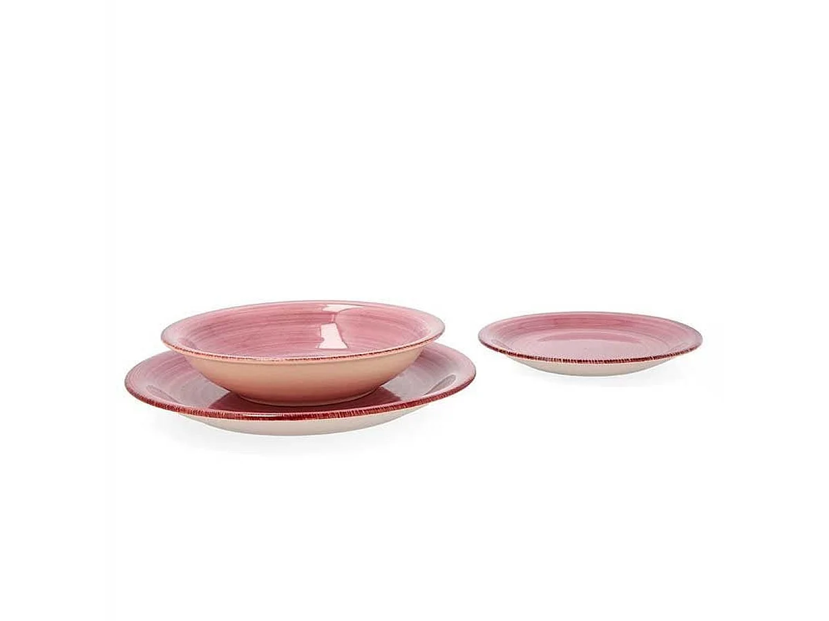 Vajilla Vita Peoni Quid 18 piezas gres rosa