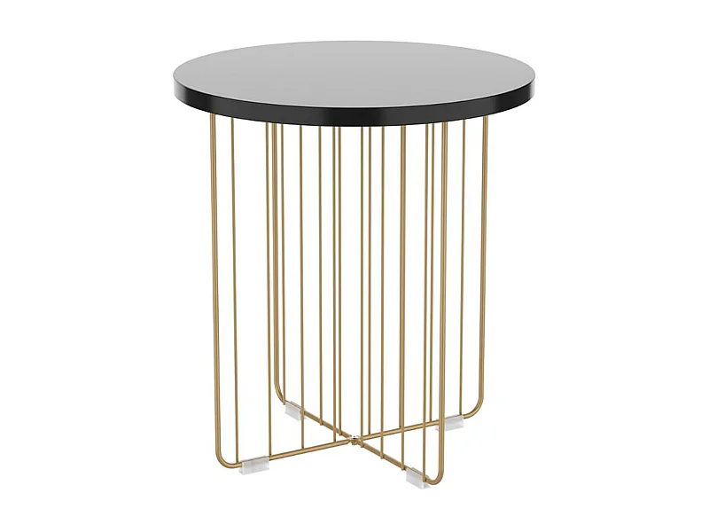 Mesa auxiliar MOA Vinthera forma redonda negro Ø44x47,8 cm