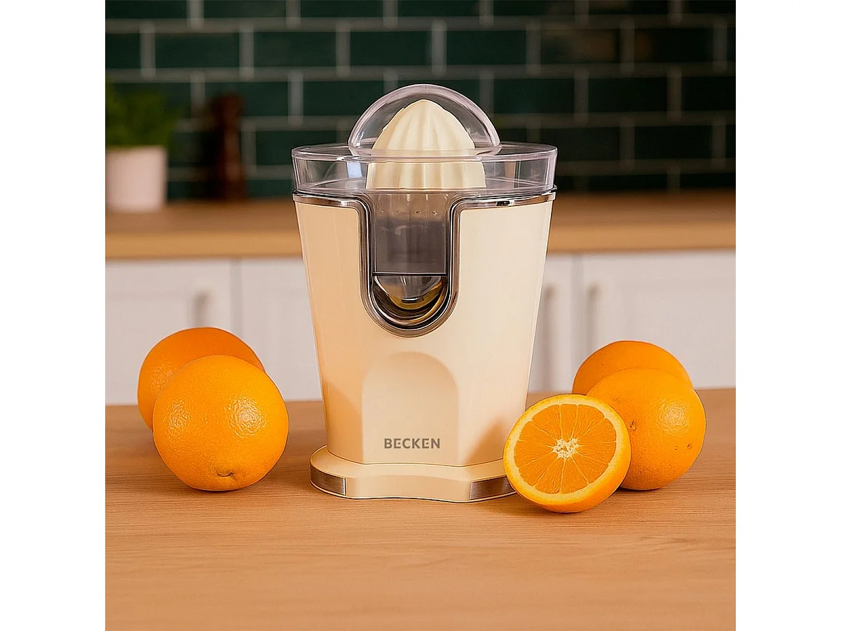 Exprimidor eléctrico Becken BCJ8767 100W con tapa protectora 230 ml beige