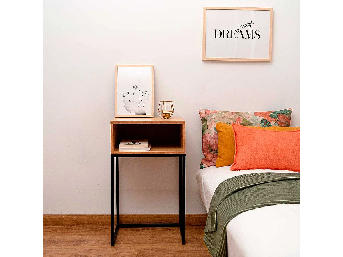 Mesita de noche MOA Vinthera 1 módulo hueco madera 68,2x40x30 cm