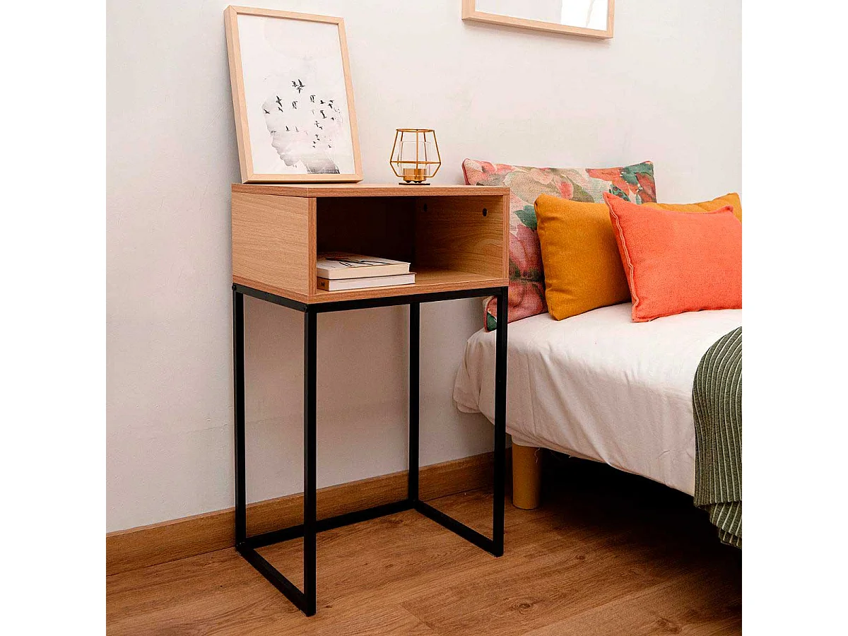 Mesita de noche MOA Vinthera 1 módulo hueco madera 68,2x40x30 cm