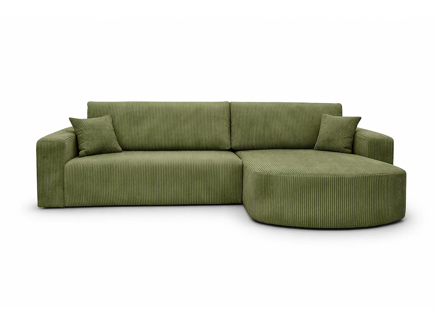 Canapé d'angle convertible express 4 places avec coffre en velours vert