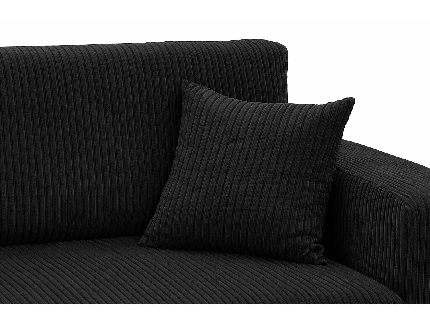 Canapé d'angle convertible express 4 places avec coffre en velours noir