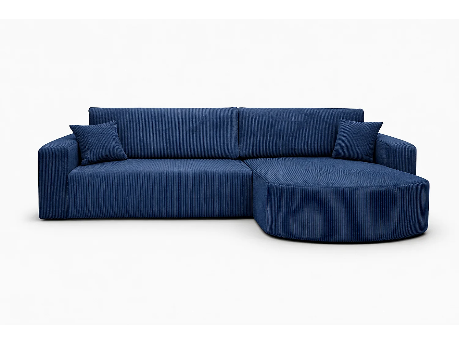 Divano letto angolare reversibile con vano contenitore universale in velluto a coste grigio Kimo XL