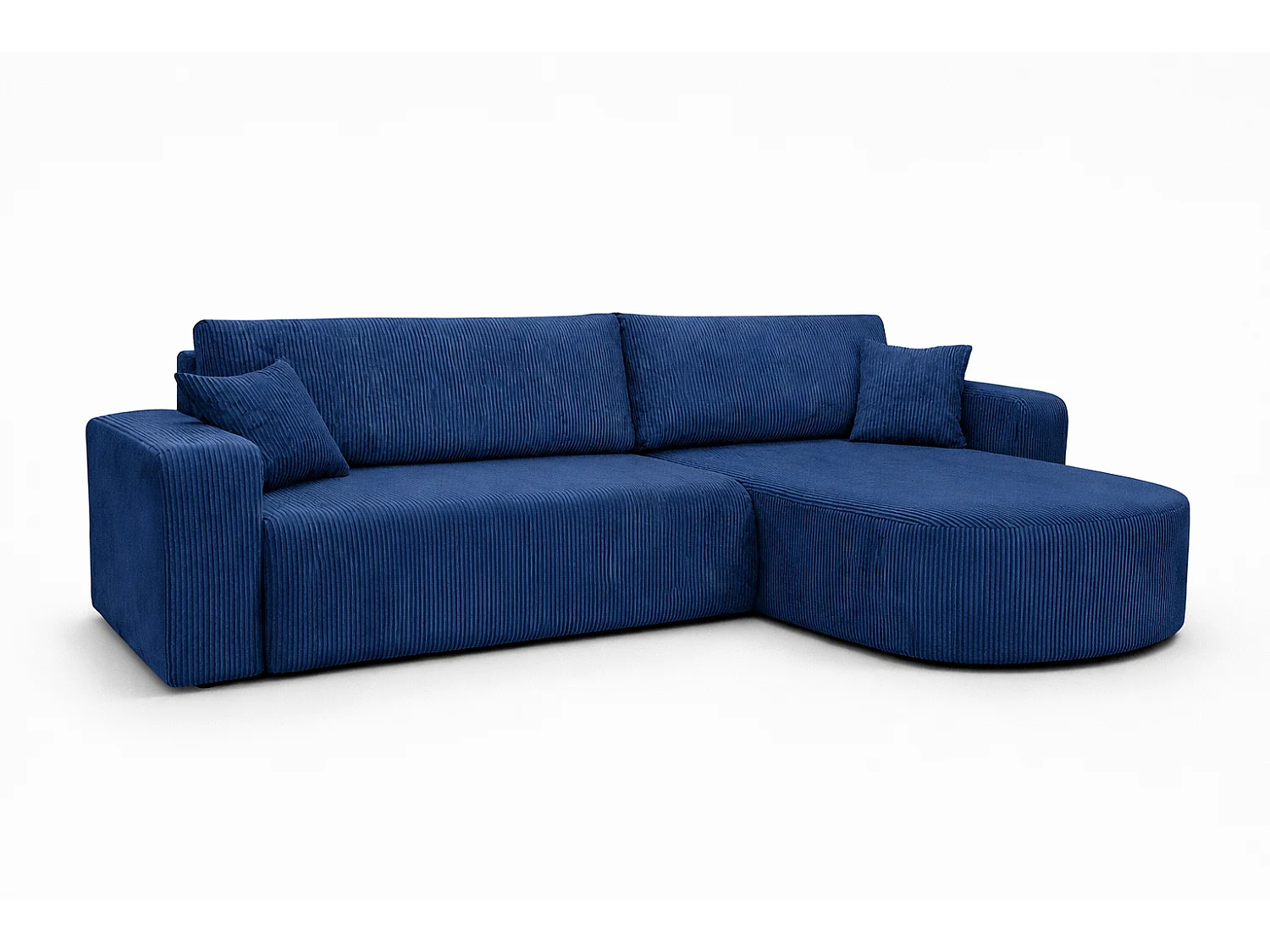 Divano letto angolare reversibile con vano contenitore universale in velluto a coste grigio Kimo XL