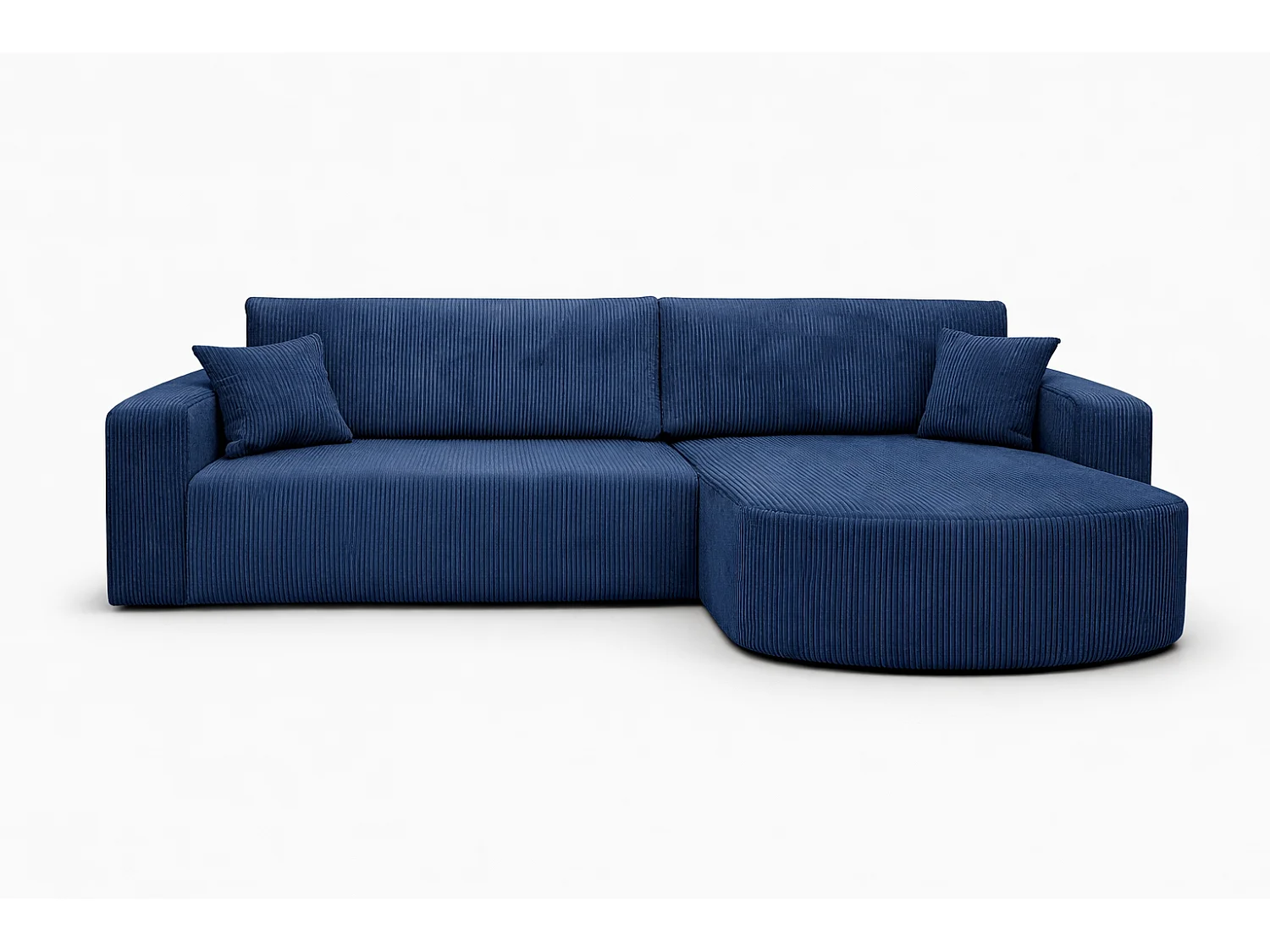 Divano letto angolare reversibile con vano contenitore universale in velluto a coste grigio Kimo XL