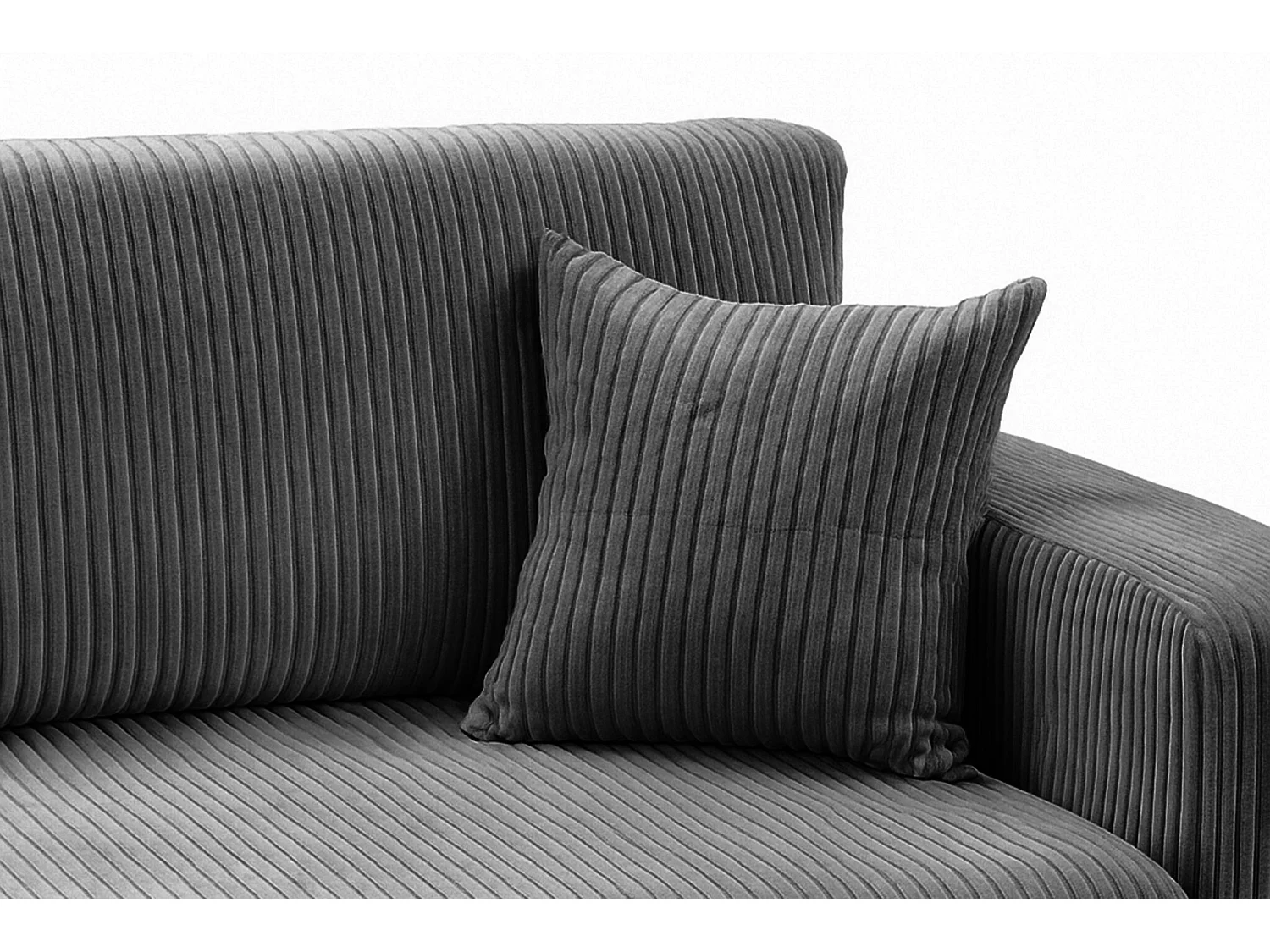 Canapé d'Angle réversible convertible avec fonction de couchage coffre universel en velours côtelé gris Kimo XL
