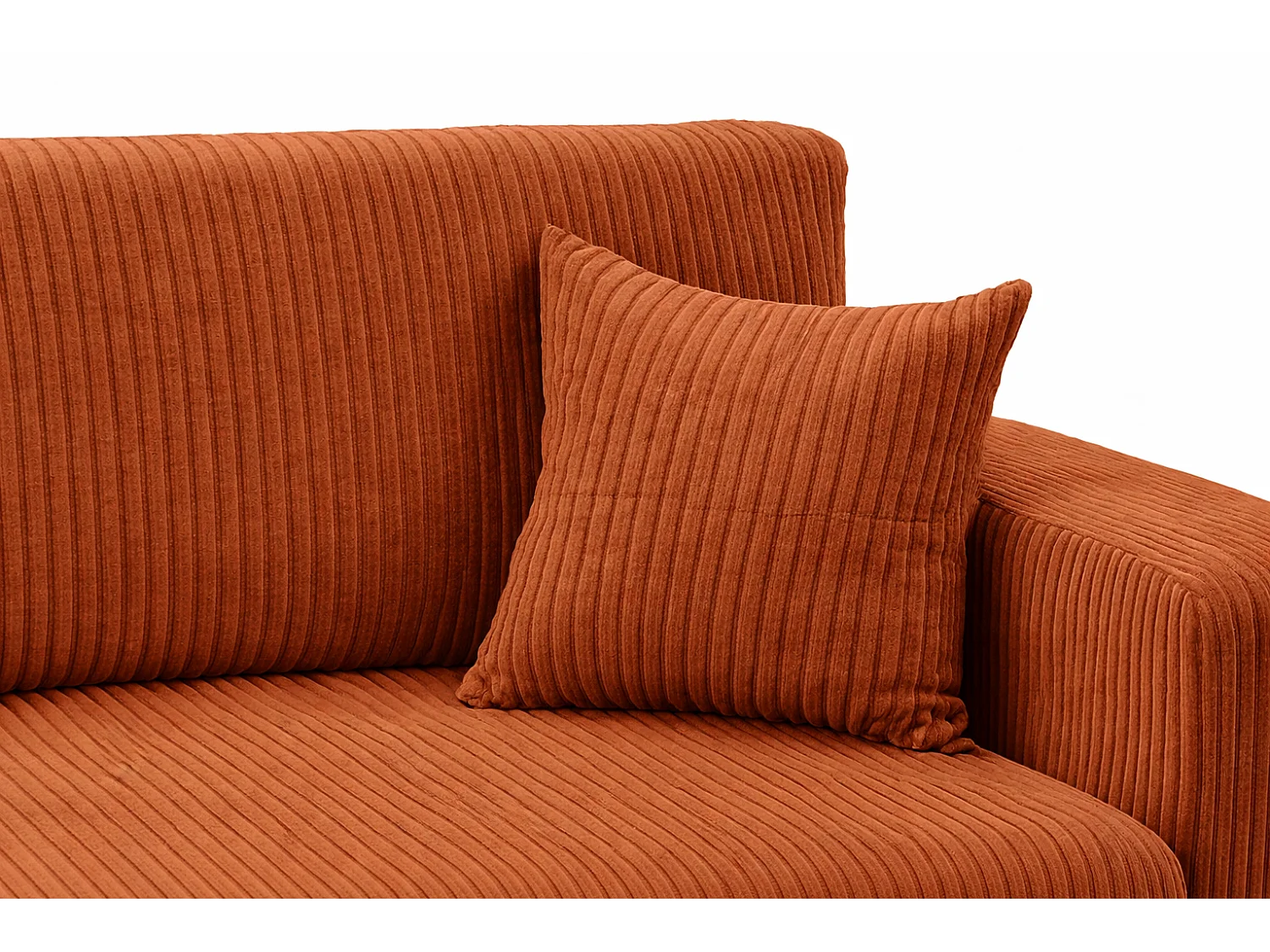 Divano letto angolare reversibile con vano contenitore universale in velluto a coste rame Kimo XL