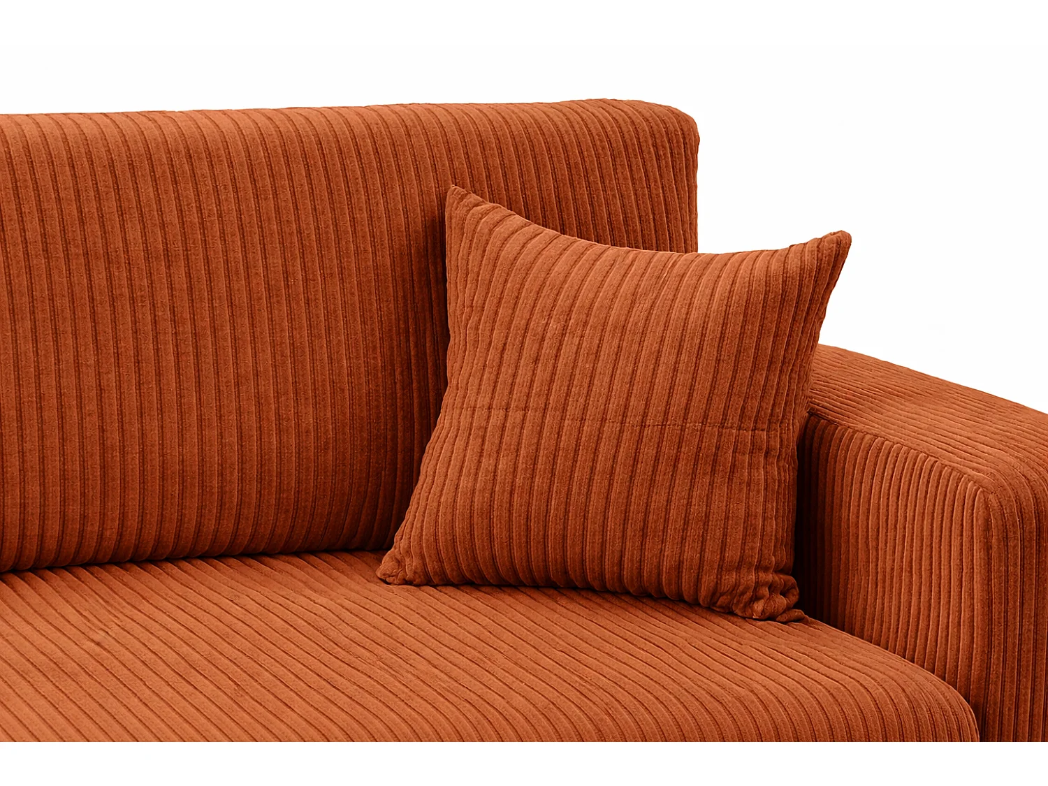 Canapé d'Angle réversible convertible avec fonction de couchage coffre universel en velours côtelé cuivre Kimo XL