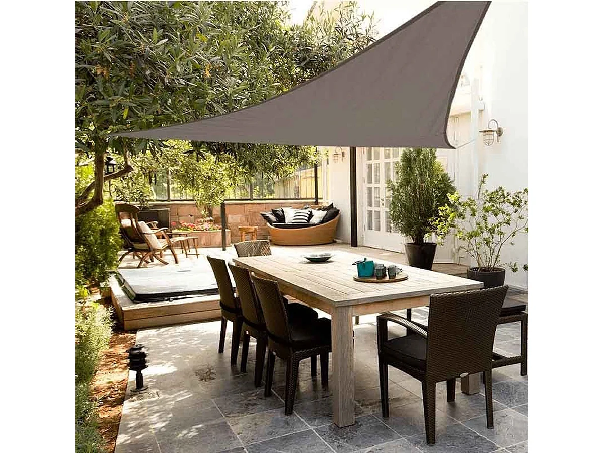 Toldo vela de sombreo Aktive Garden poliéster antracita 5x5x5 m