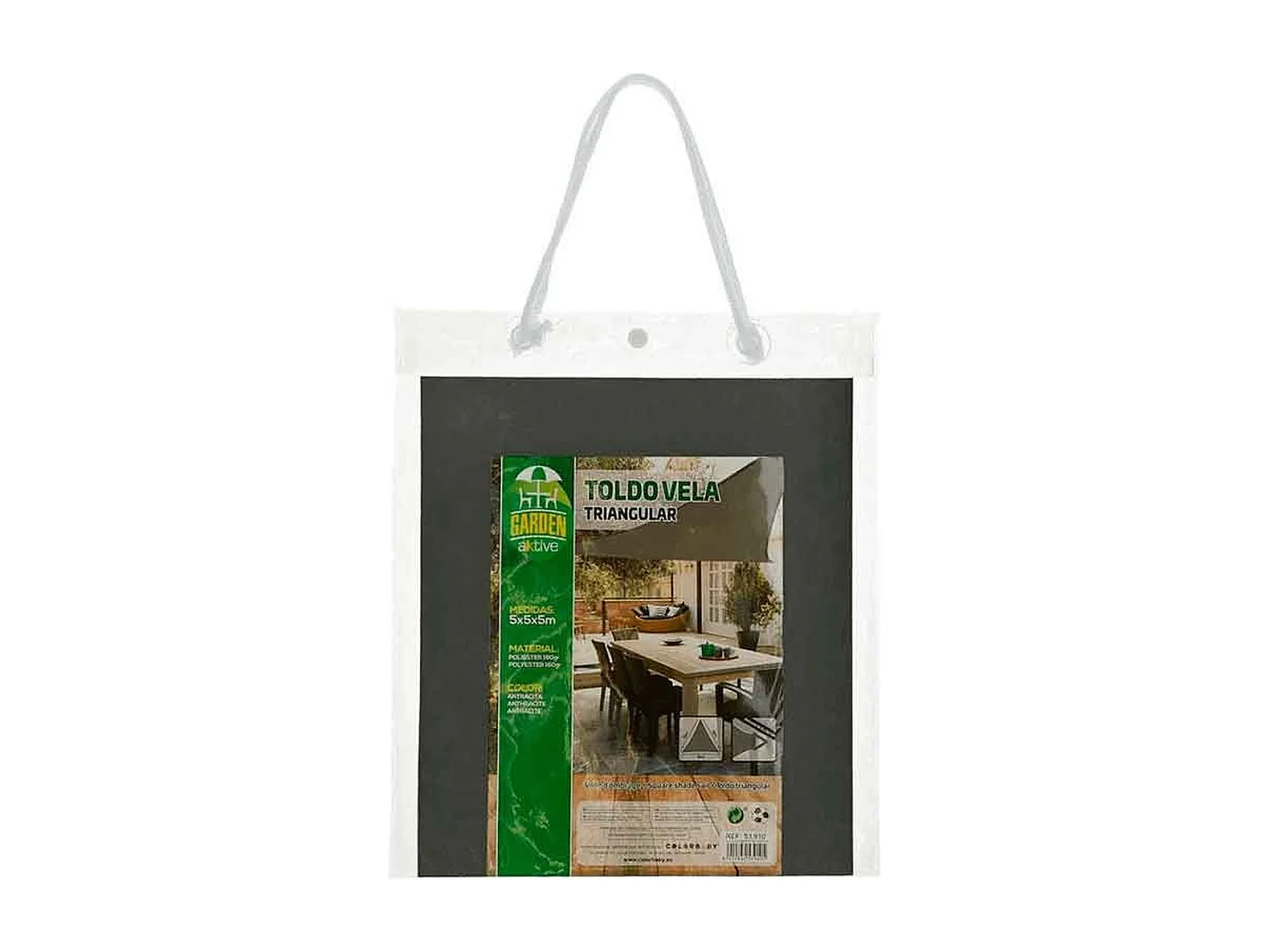 Toldo vela de sombreo Aktive Garden poliéster antracita 5x5x5 m