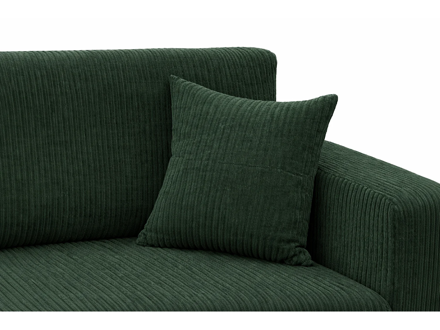 Divano letto angolare reversibile con vano contenitore universale in velluto a coste verde bottiglia Flora L