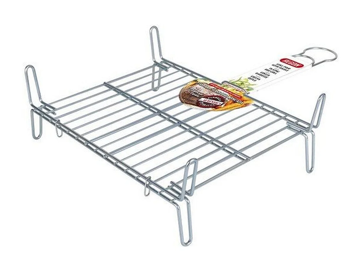 Parrilla Bbq Algon Doble Acero -  Medida 25 x 30 cm