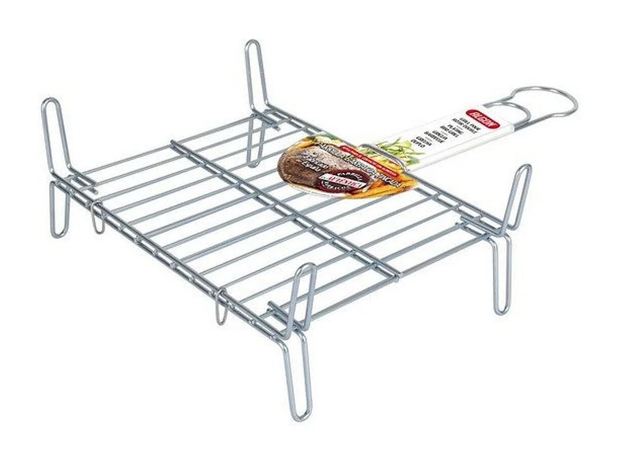 Parrilla Bbq Algon Doble Acero -  Medida 25 x 30 cm