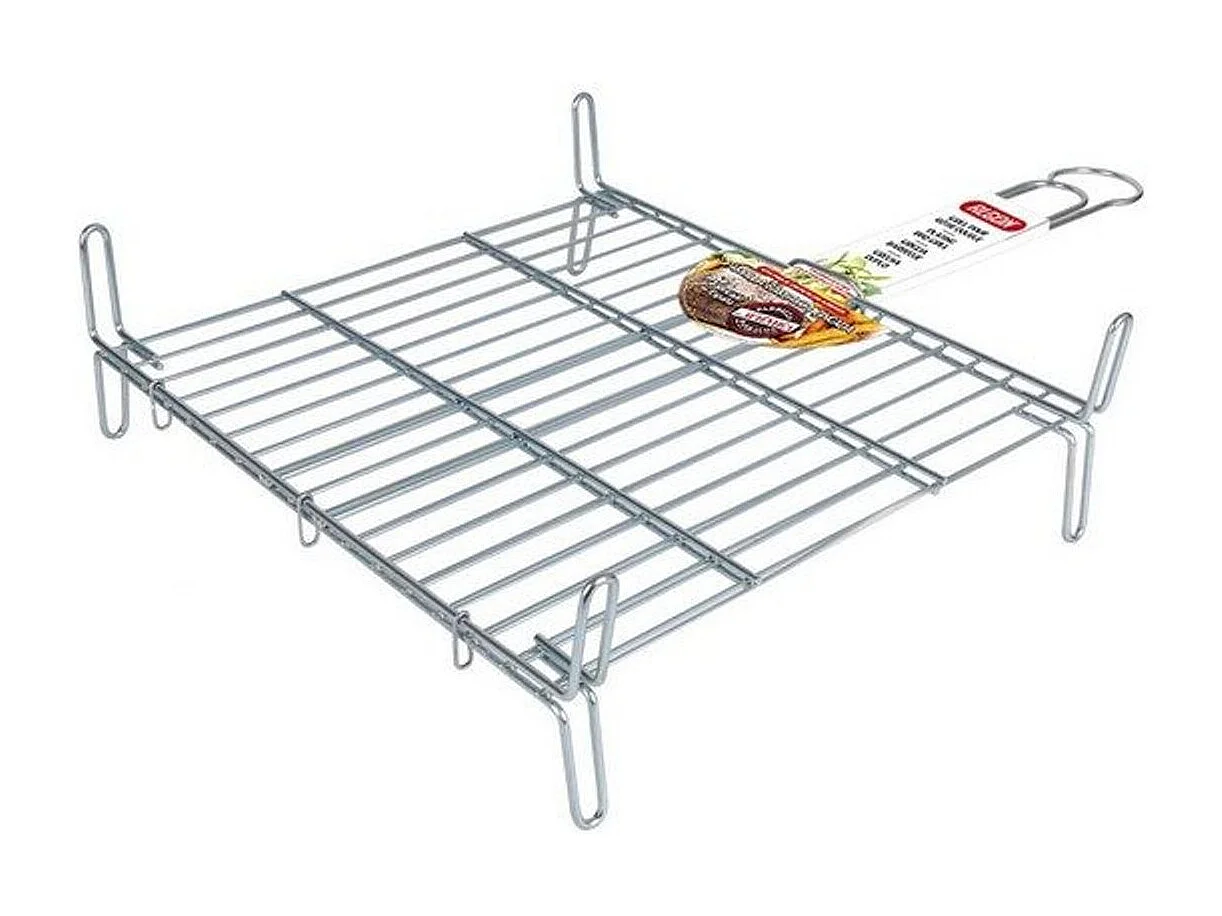 Parrilla Bbq Algon Doble Acero -  Medida 25 x 30 cm