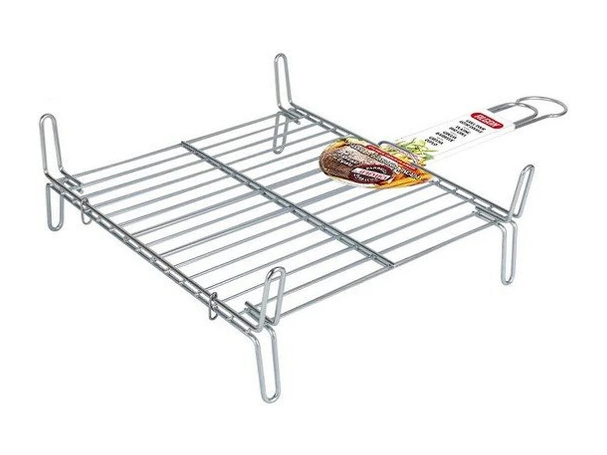 Parrilla Bbq Algon Doble Acero -  Medida 25 x 30 cm