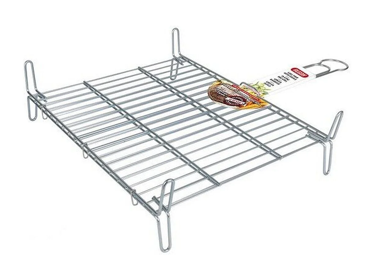 Parrilla Bbq Algon Doble Acero -  Medida 25 x 30 cm