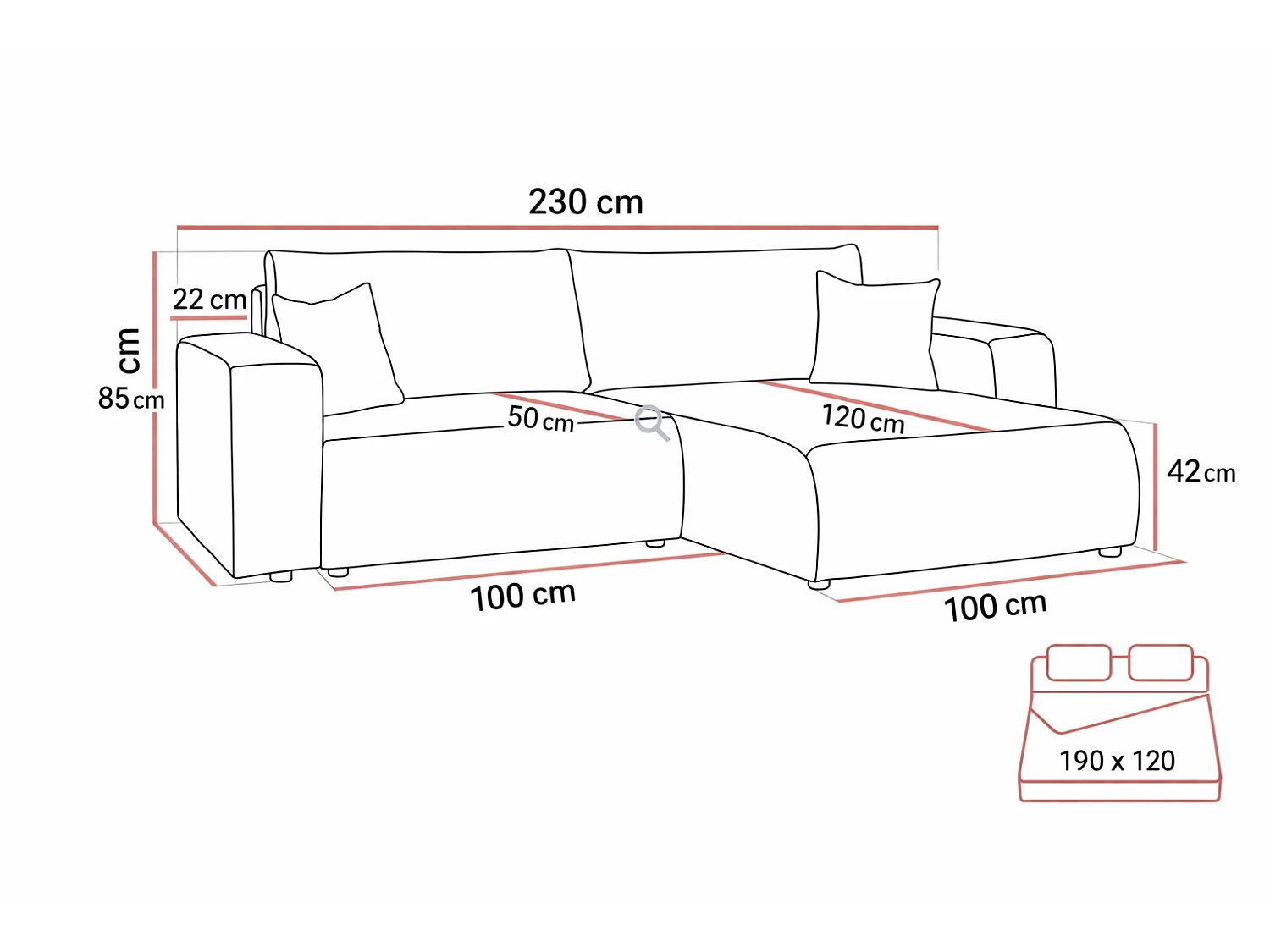 Canapé d'angle convertible 3 places avec coffre en velours beige