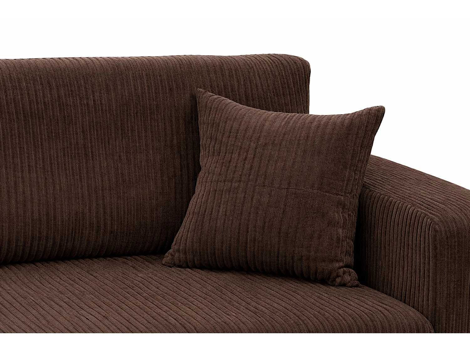 Divano letto angolare reversibile con vano contenitore universale in velluto a coste marrone cioccolato Flora L