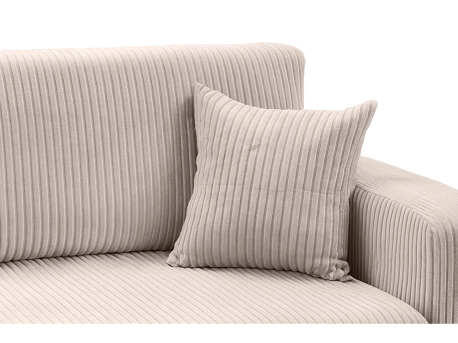 Canapé d'Angle réversible convertible avec fonction de couchage coffre universel en velours côtelé beige Kimo XL