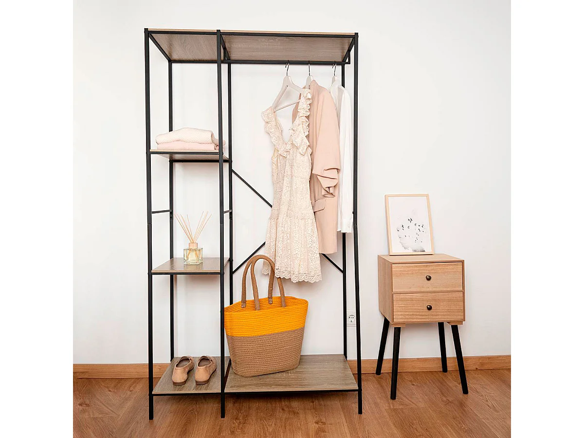 Perchero de pie MOA Vinthera diseño industrial negro 160 cm