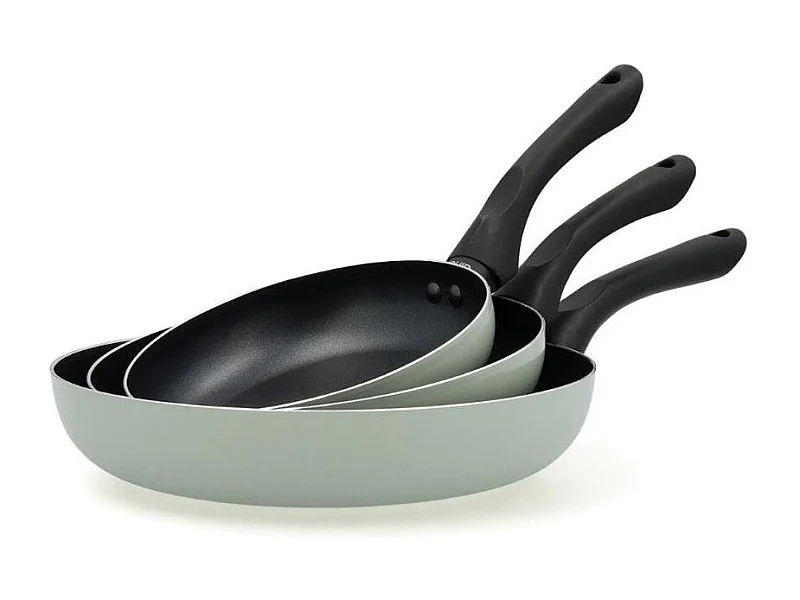 Set de 3 sartenes Tropic Quid aluminio estampado verde