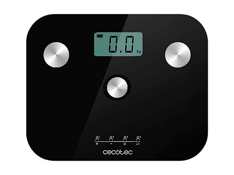 Báscula de baño Surface Precision EcoPower 10100 Full Healthy Black Cecotec pantalla LCD negro