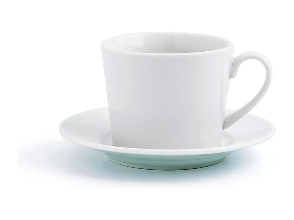 Pack de 6 tazas de café Renova Blanca Quid con plato blanco