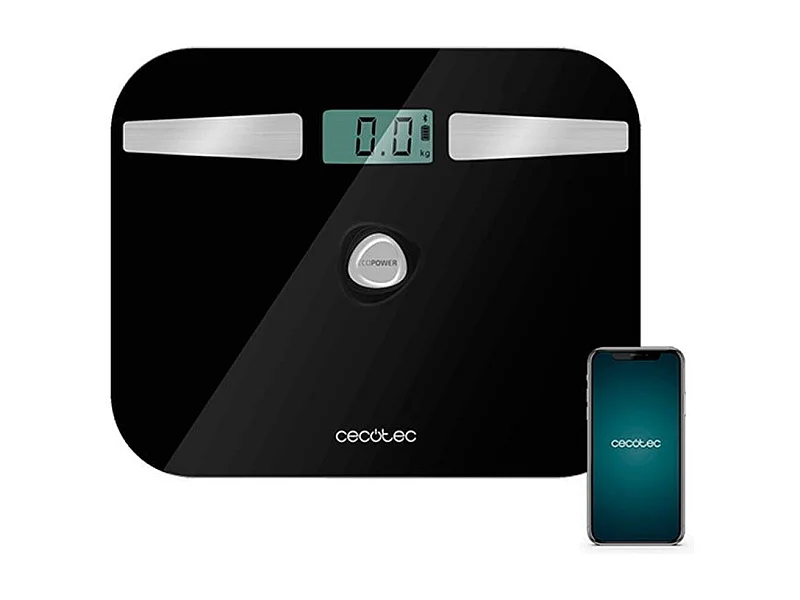 Báscula de baño Surface Precision EcoPower 10200 Smart Healthy Black Cecotec Bluetooth/App negro