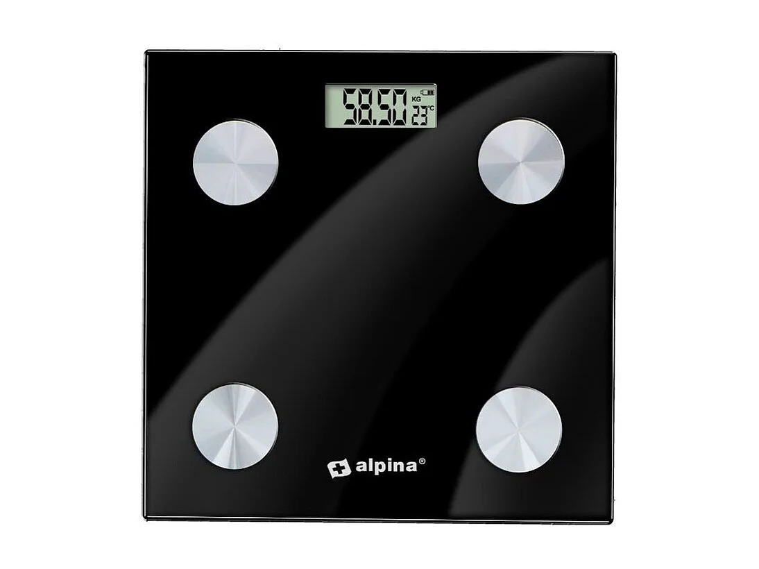 Báscula inteligente Alpina análisis corporal + Bluetooth negro