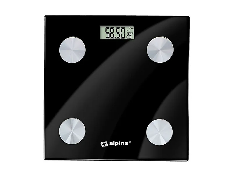 Báscula inteligente Alpina análisis corporal + Bluetooth negro
