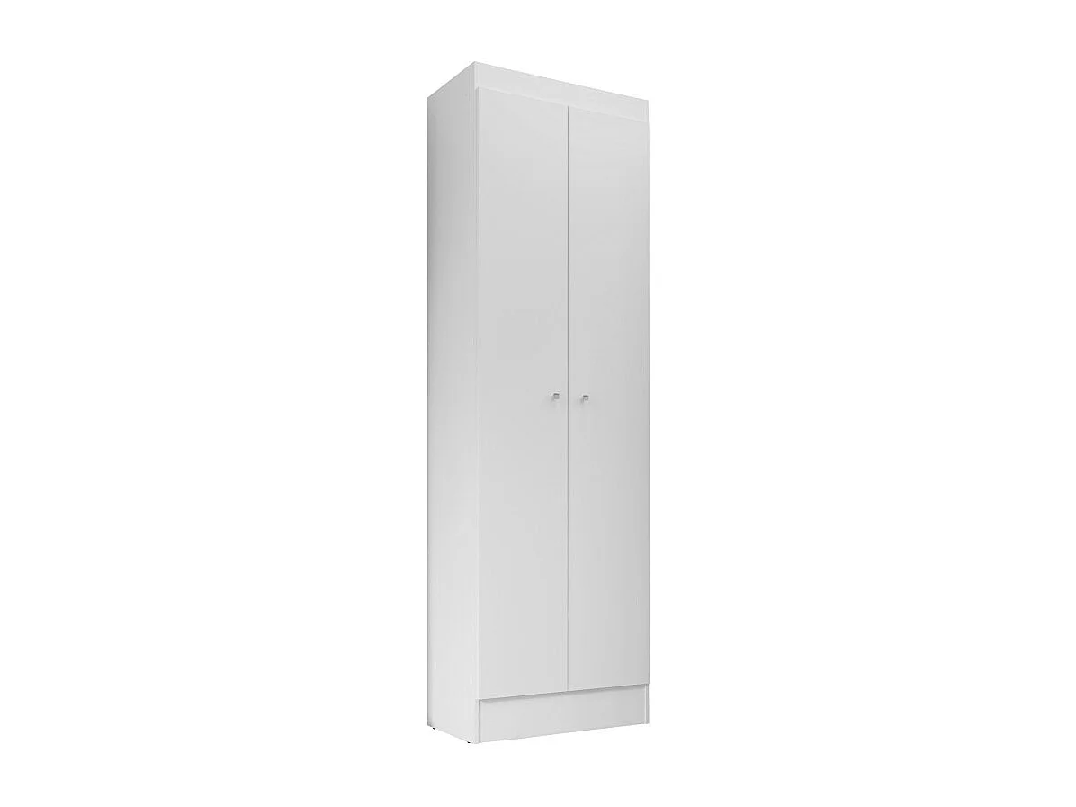 Armoire Multifonctions Blanche 2 portes 5 Niches L 63 H 180 P 35 cm